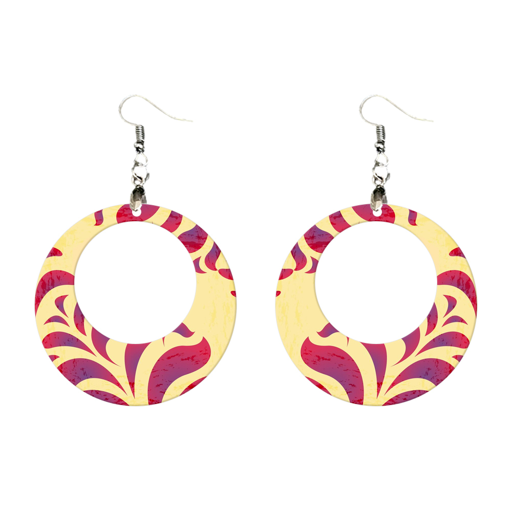 Double-Sides Printing Sublimation Blank MDF Earring Popular DIY Heat Transfer MDF Earring With 33 Different Design