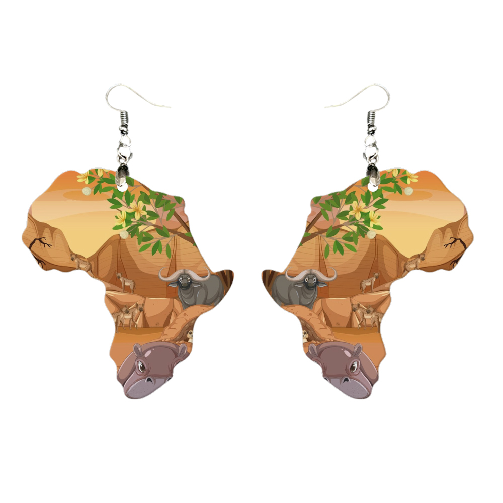 Double-Sides Printing Sublimation Blank MDF Earring Popular DIY Heat Transfer MDF Earring With 33 Different Design