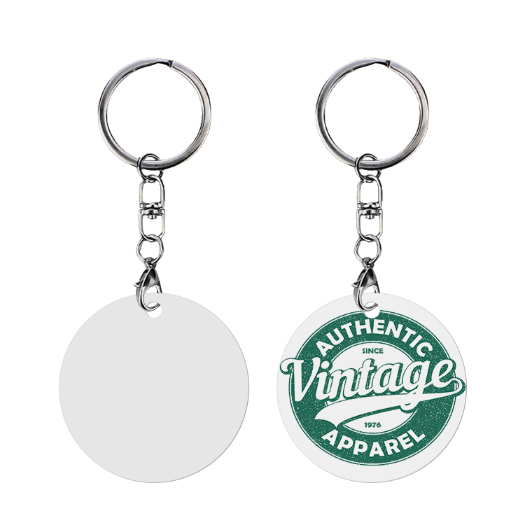 DIY Sublimation PET Flat Round Double-Sided Printing Keychain - Customizable Bag & Key Decor