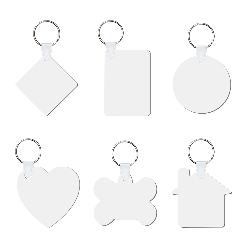 DIY Sublimation MDF Keychain - Double-Sided Heat Transfer Printing Keyring Blank with 25 Different Shapes