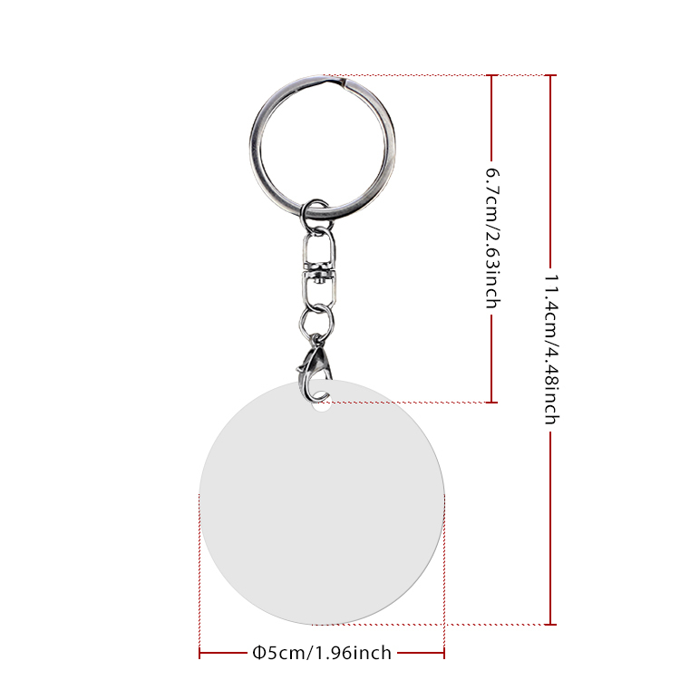 DIY Sublimation PET Flat Round Double-Sided Printing Keychain - Customizable Bag & Key Decor