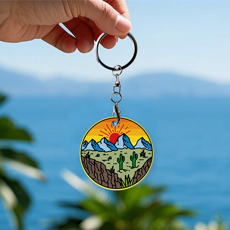 DIY Sublimation PET Flat Round Double-Sided Printing Keychain - Customizable Bag & Key Decor