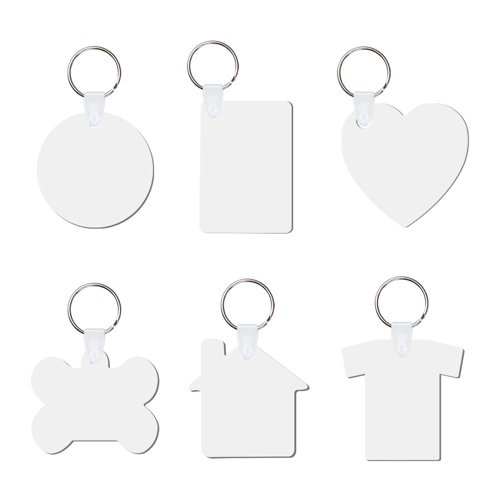 DIY Sublimation MDF Keychain - Double-Sided Heat Transfer Printing Keyring Blank with 25 Different Shapes