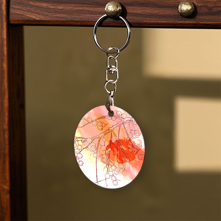 DIY Sublimation PET Flat Round Double-Sided Printing Keychain - Customizable Bag & Key Decor