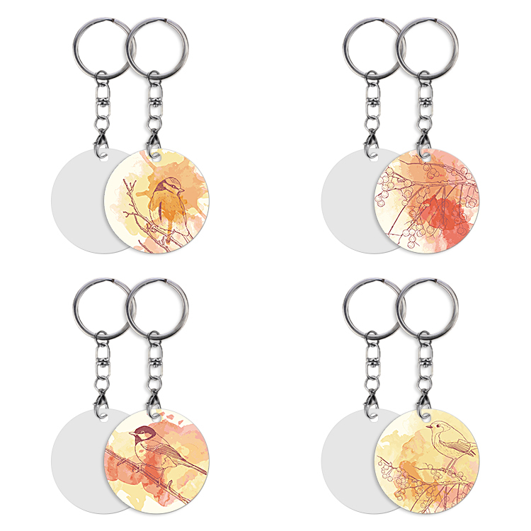 DIY Sublimation PET Flat Round Double-Sided Printing Keychain - Customizable Bag & Key Decor