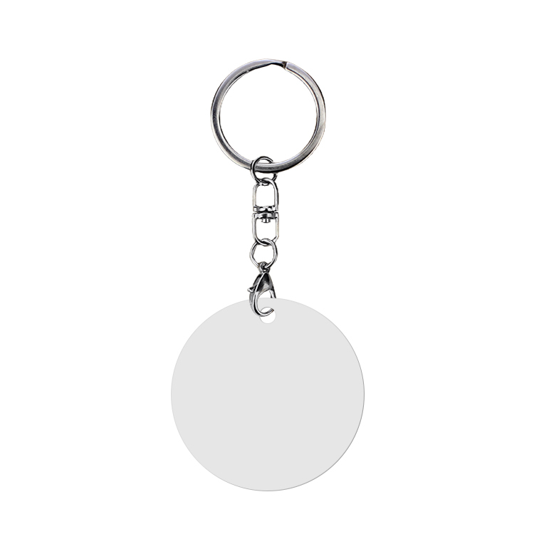 DIY Sublimation PET Flat Round Double-Sided Printing Keychain - Customizable Bag & Key Decor