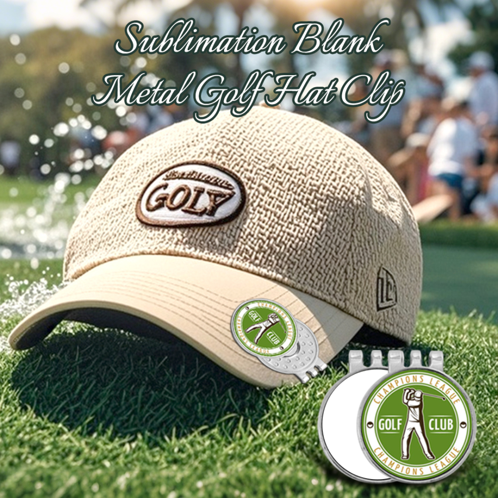 Sublimation Magnetic Golf Hat Clip - DIY Heat Transfer Blank Metal Hat Clip for Personalized Golf Accessories