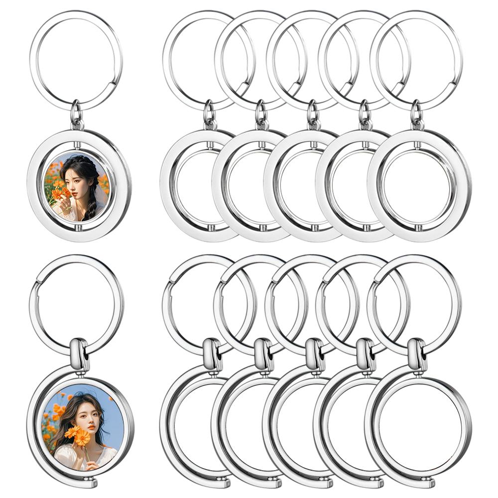Personalized Sublimation Metal Rotating Double-Sided Printing Keychain for DIY Photo Craft