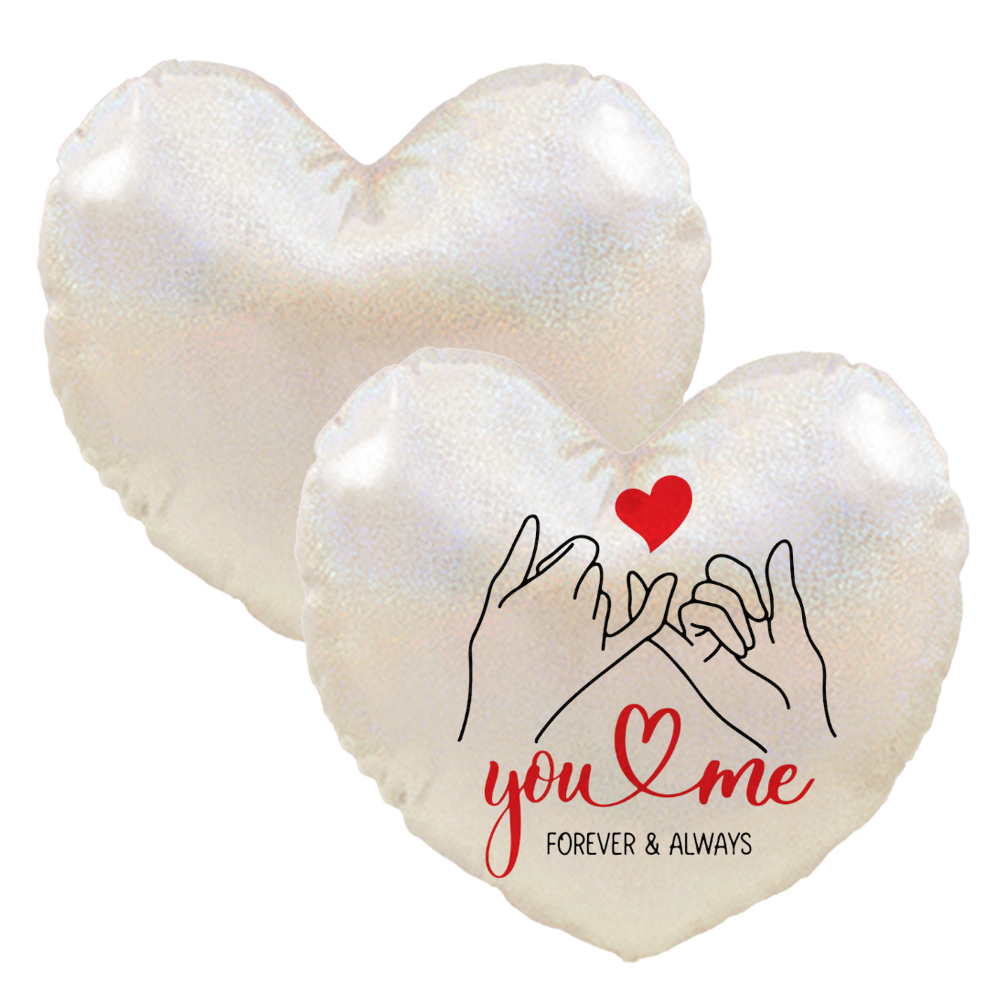 Factory Price Personalized Sublimation Polyester Pearlescent Heart-Shape Blank Pillow Case - DIY Heat Transfer Home Decor