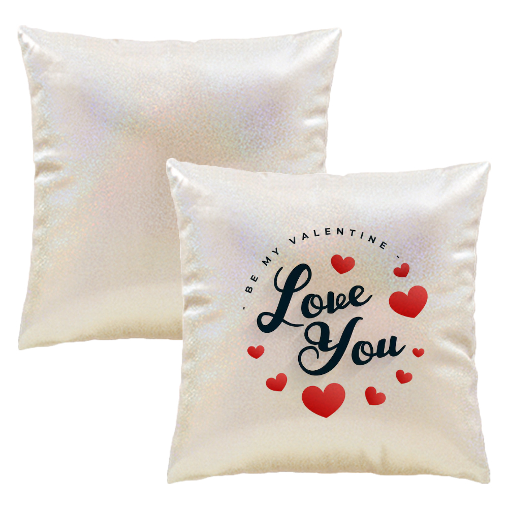 Factory Price Personalized Sublimation Polyester Pearlescent Heart-Shape Blank Pillow Case - DIY Heat Transfer Home Decor