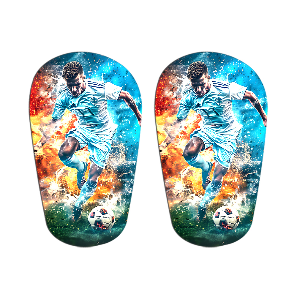DIY Sublimation PBT White Shin Guards - Factory Price Custom Football Protective Equipment Shin Pads with 3 Different Sizes