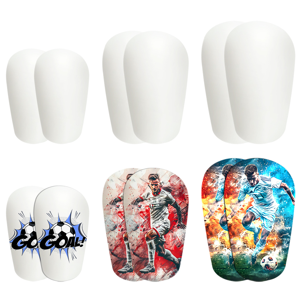 DIY Sublimation PBT White Shin Guards - Factory Price Custom Football Protective Equipment Shin Pads with 3 Different Sizes