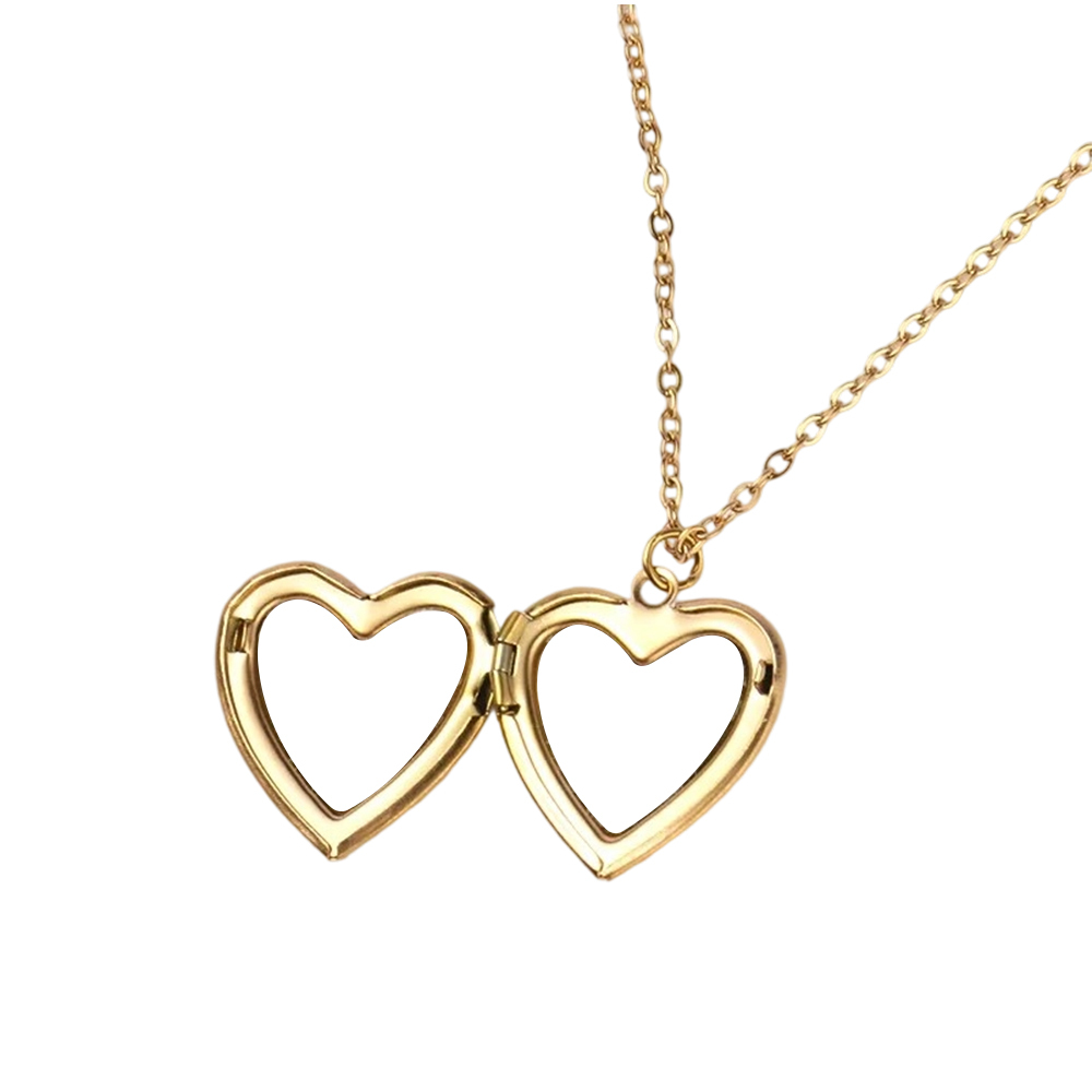 Personalized Sublimation Metal Couple Necklace - DIY Craft Heart/Round Shape with 3 Colors (Silver/Gold/Rose Gold)