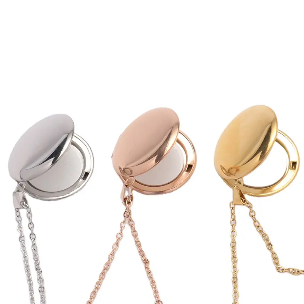 Personalized Sublimation Metal Couple Necklace - DIY Craft Heart/Round Shape with 3 Colors (Silver/Gold/Rose Gold)