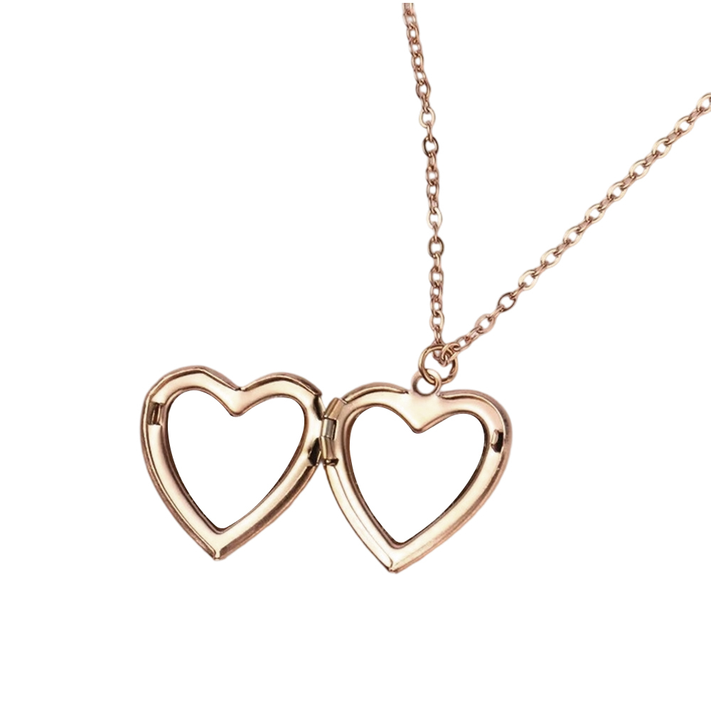 Personalized Sublimation Metal Couple Necklace - DIY Craft Heart/Round Shape with 3 Colors (Silver/Gold/Rose Gold)