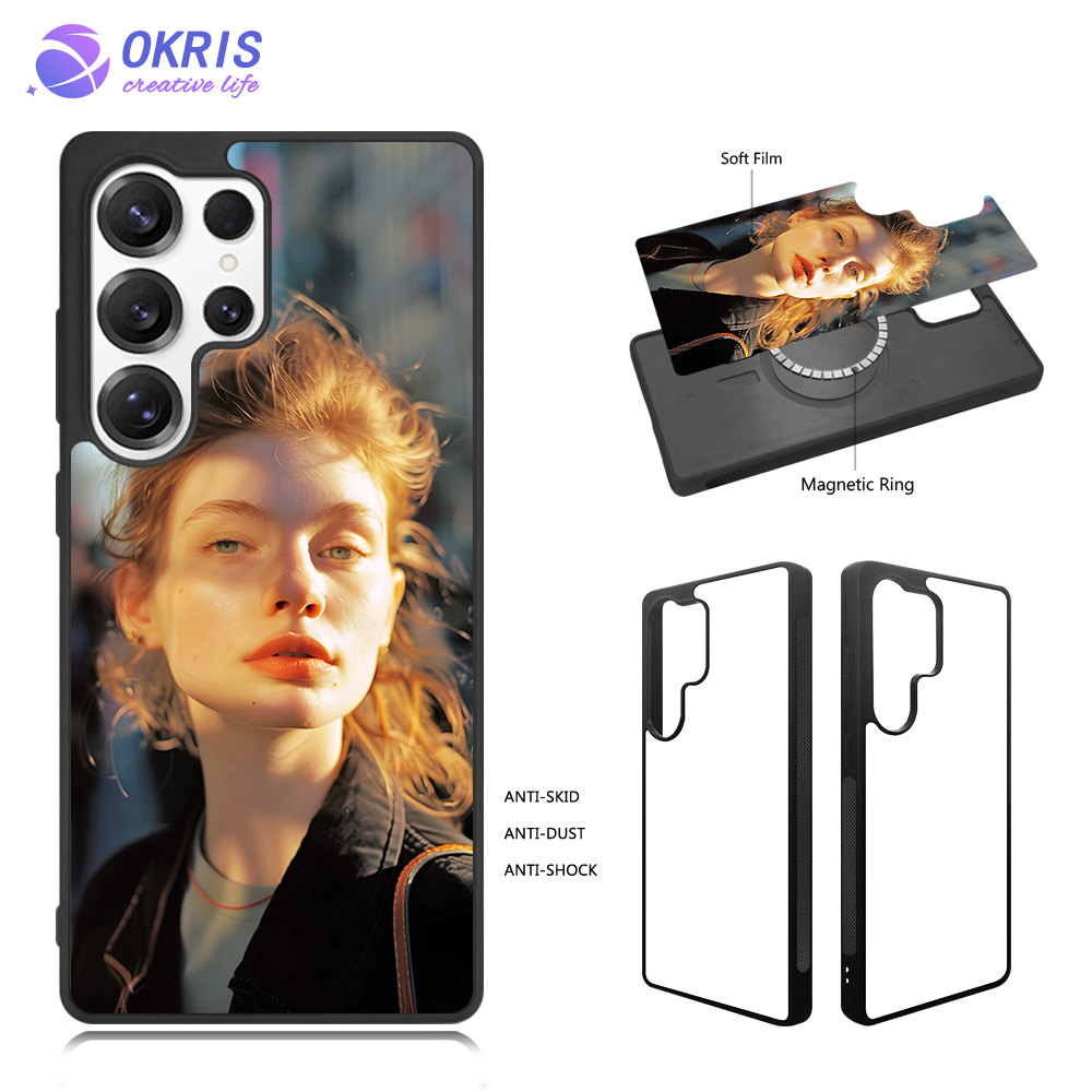 New Arrival for Samsung Series Magnetic 2D TPU Phone Case Sublimation Soft Cell Cover Heat Transfer DIY Phone Cases with Anti-Slip Design