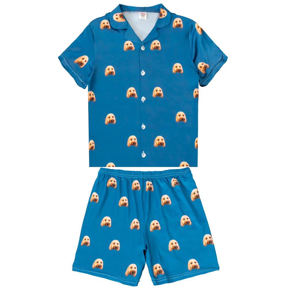 Customizable Sublimation Milk Silk Pajama Set - Heat Transfer Blank, Button Down Top & Shorts Loungewear S-XXXL for Children, Men & Women