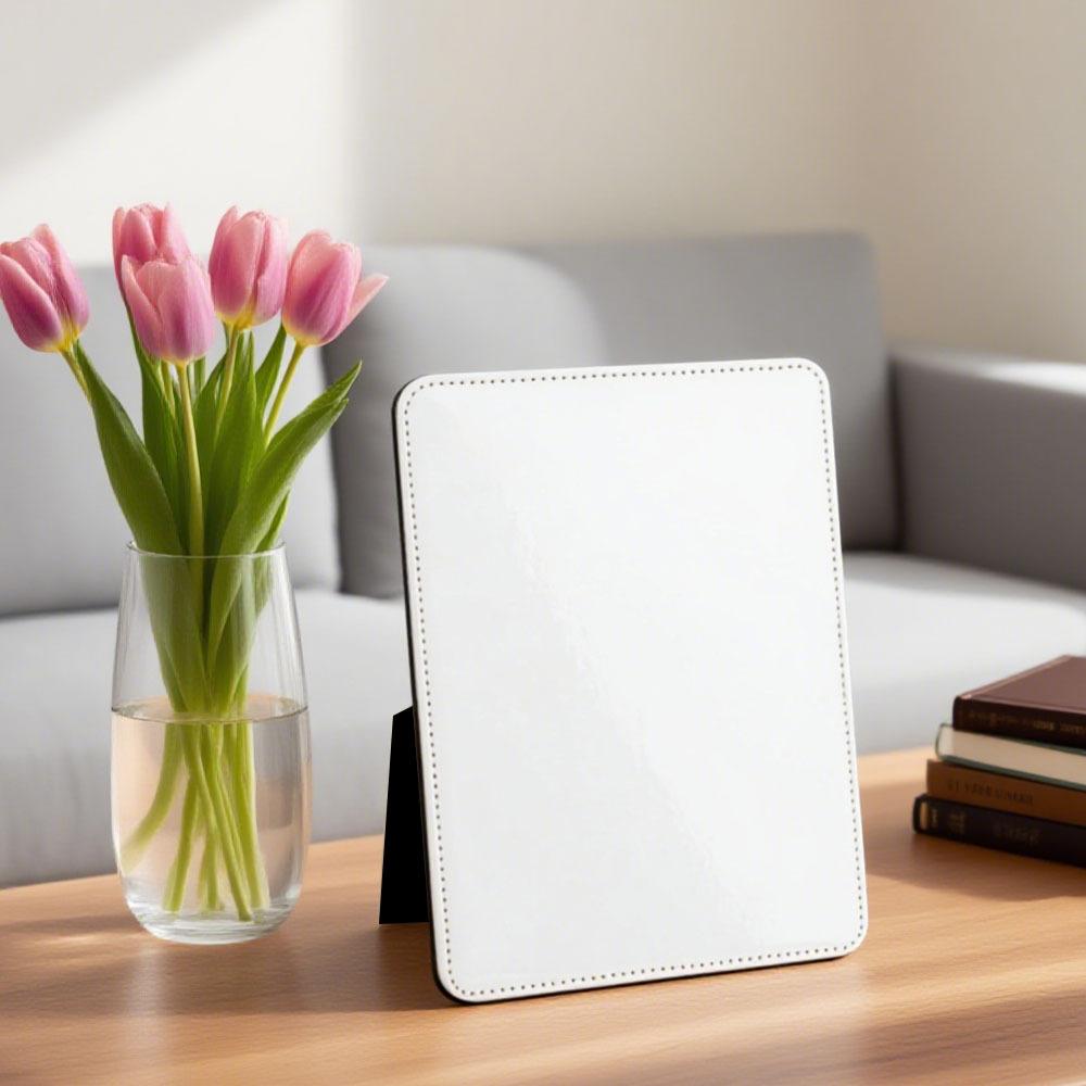Wholesale Sublimation PU Leather Rectangle Photo Frame - DIY Craft Home Decor with Stand