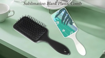 Plastic Hair Brush with Sublimation Blank Aluminum Sheet - Heat Transfer DIY Personalized Travel Massage Comb