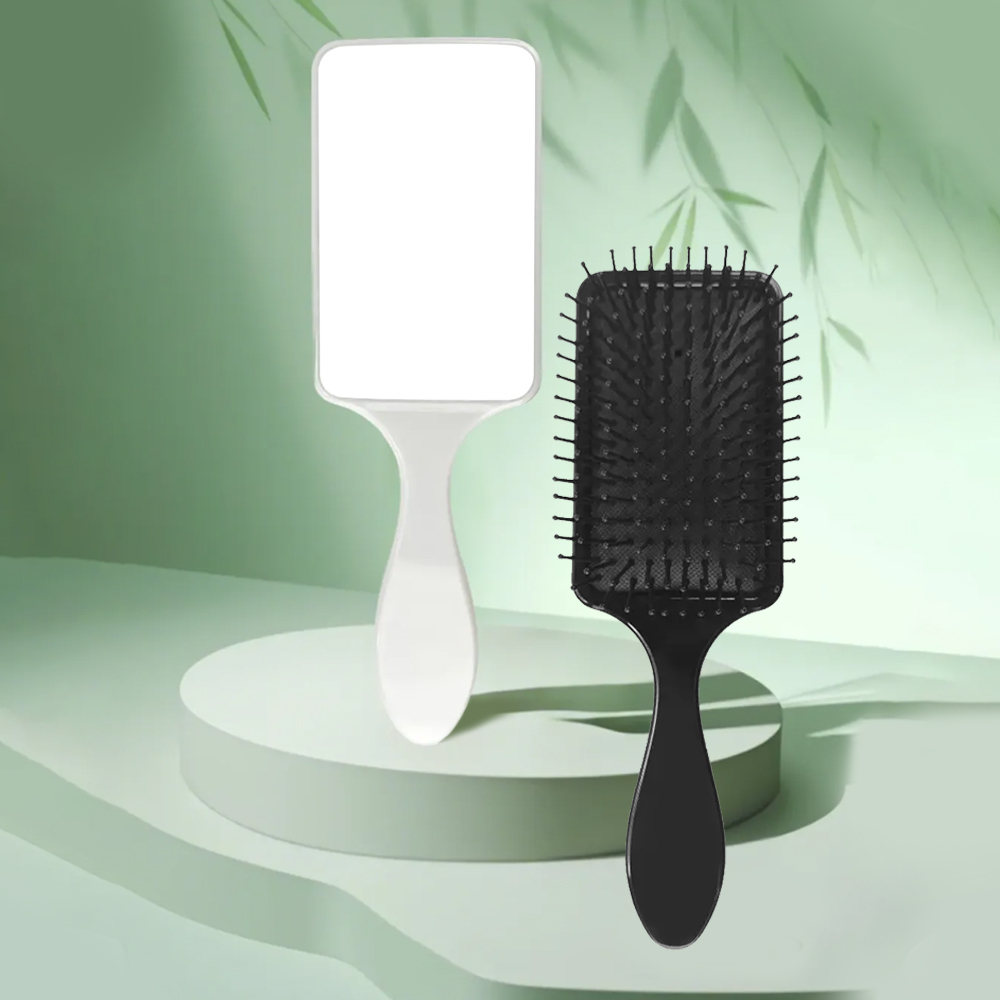 Plastic Hair Brush with Sublimation Blank Aluminum Sheet - Heat Transfer DIY Personalized Travel Massage Comb