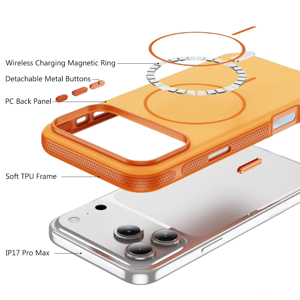 For iPhone 17 Pro Max Two-color Combination Magnetic Ring Phone Case - 7 Colors Options Phone Cover for IPhone/Samsung/Huawei