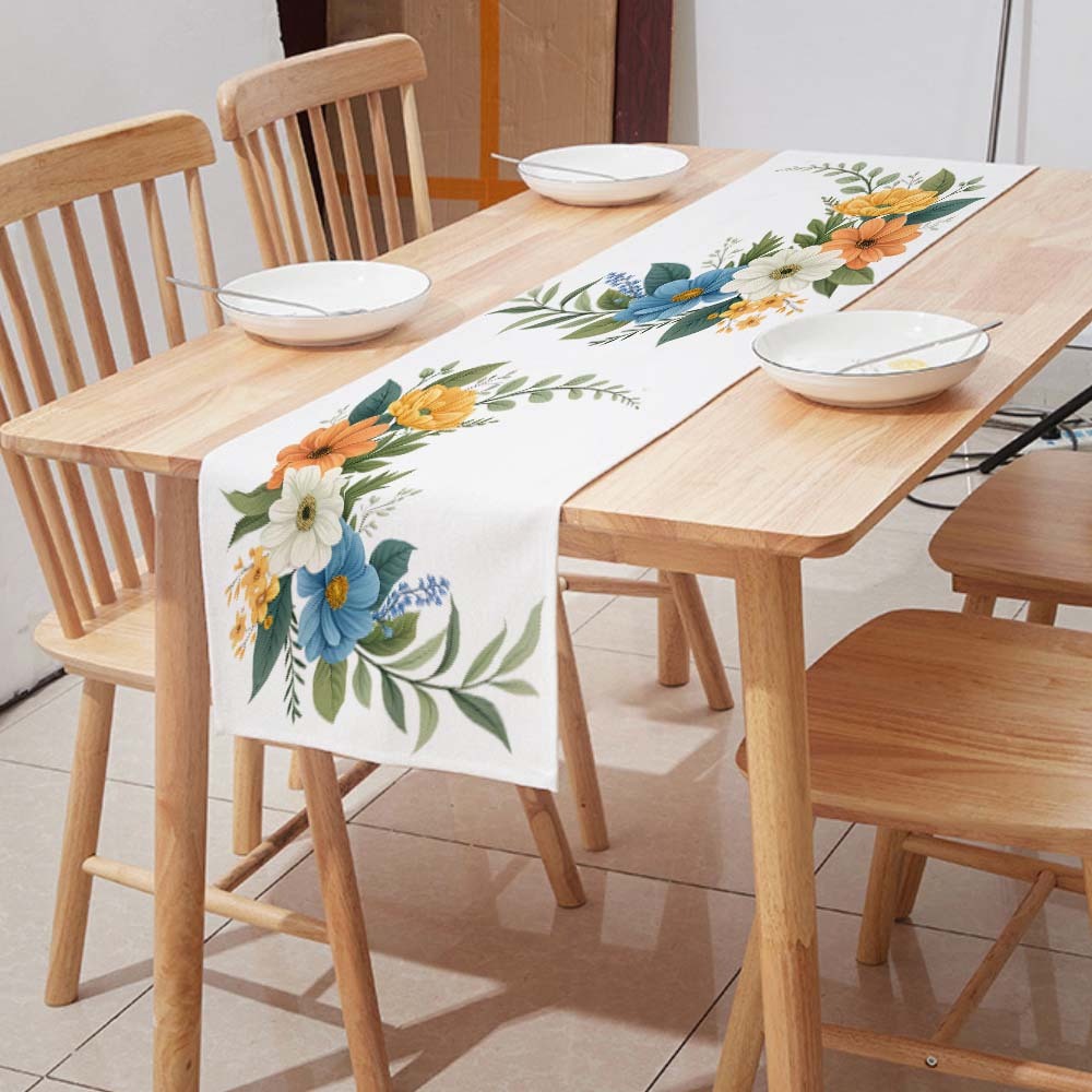 Personalized Sublimation Table Runner Fall Blank - Cotton Linen Table Cover Decoration for Kitchen&Party