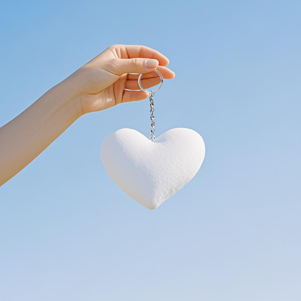 Blank Sublimation Baby Velvet Keychain - Heat Transfer Double-Sided Printing Plush Keyring with Oval/Heart/Square Shape