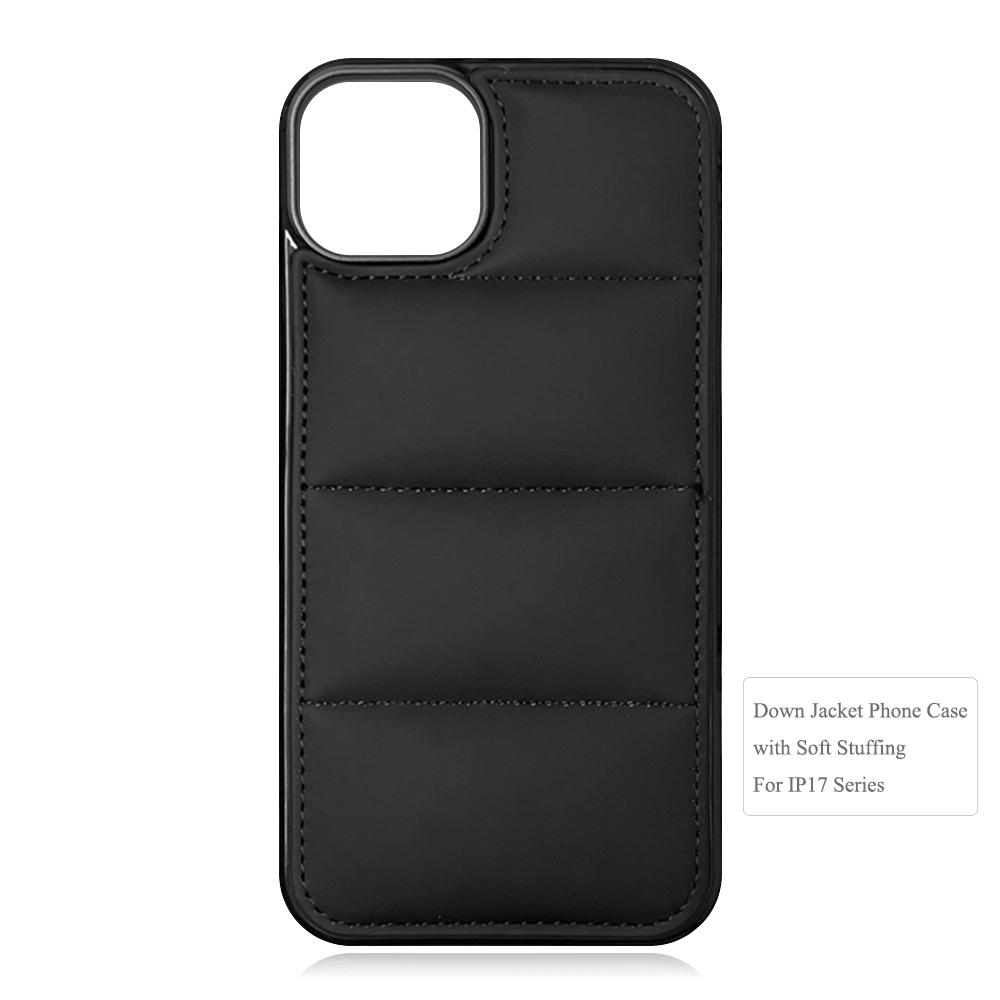 Down Jacket Phone Case for iPhone 17 Pro - Grip Side & 5 Colors Options Phone Cover for iPhone 17/ IP 17 Air for Girls & Women