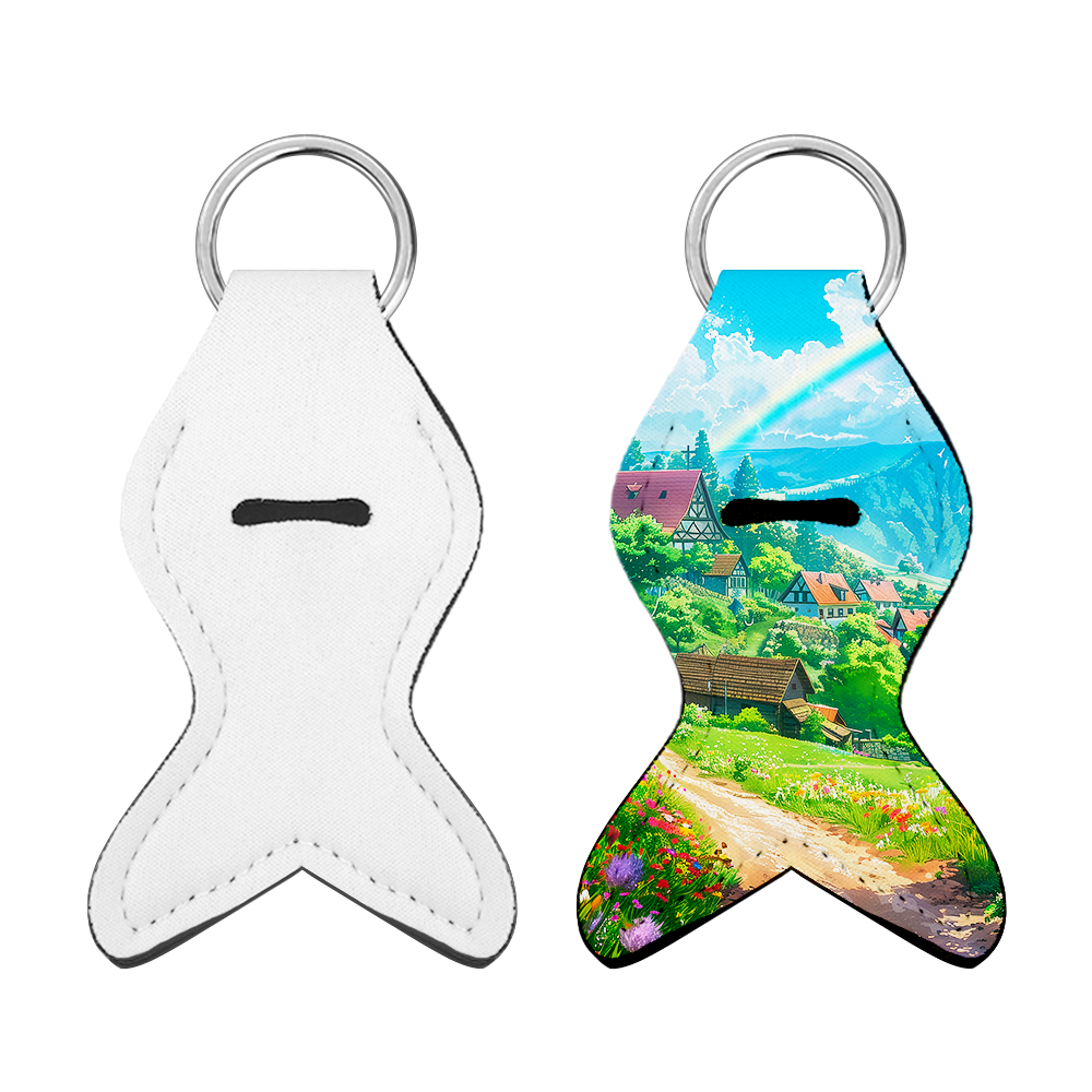 DIY Sublimation Blanks Keychain - Personalized Heat Transfer Neoprene Coin Bag Keyring Lipstick Wristlet Keychain