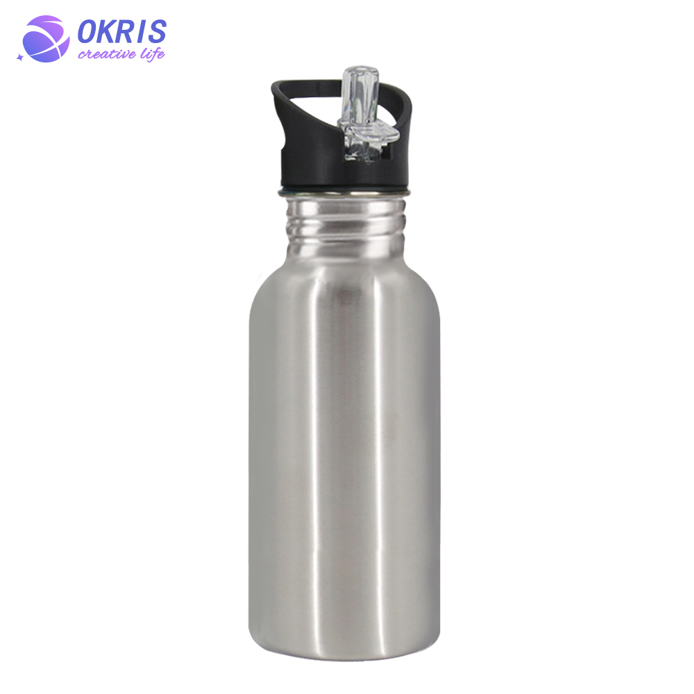 500ML Blank Sublimation Stainless Steel Water Bottle - Portable & Durable Heat Transfer Sport Bottle with Straw Lid