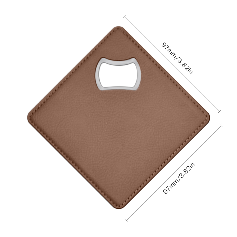 DIY Custom Metal Laser Engraving Bottle Opener with Leather - Double-Sided Printable Beer Opener for Home Bar Party Supplies