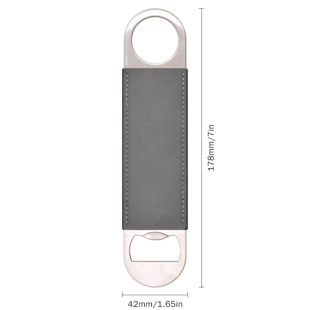 DIY Custom Metal Laser Engraving Bottle Opener with Leather - Double-Sided Printable Beer Opener for Home Bar Party Supplies