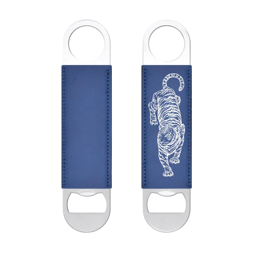 DIY Custom Metal Laser Engraving Bottle Opener with Leather - Double-Sided Printable Beer Opener for Home Bar Party Supplies