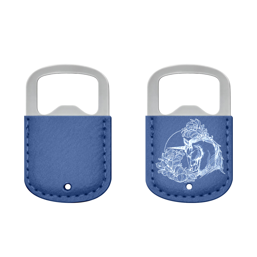 DIY Custom Metal Laser Engraving Bottle Opener with Leather - Double-Sided Printable Beer Opener for Home Bar Party Supplies