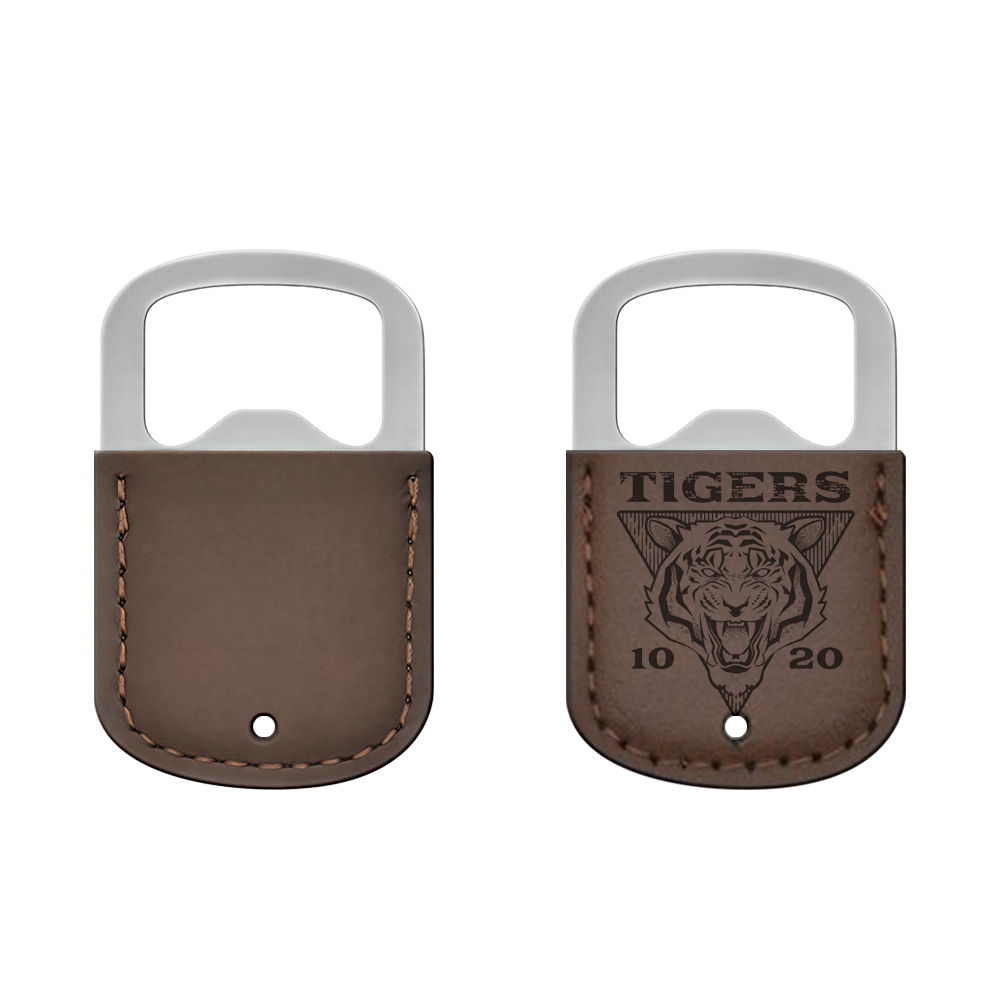 DIY Custom Metal Laser Engraving Bottle Opener with Leather - Double-Sided Printable Beer Opener for Home Bar Party Supplies