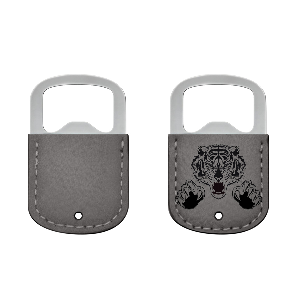 DIY Custom Metal Laser Engraving Bottle Opener with Leather - Double-Sided Printable Beer Opener for Home Bar Party Supplies