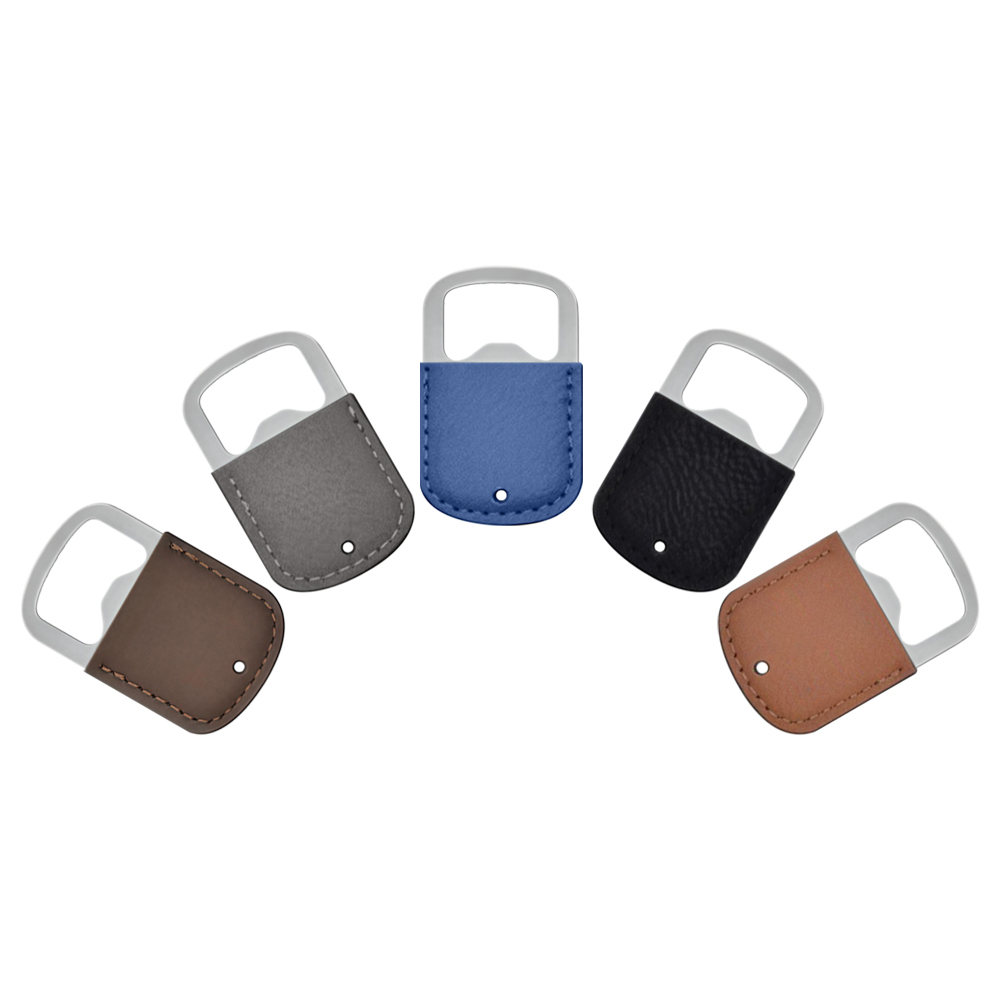 DIY Custom Metal Laser Engraving Bottle Opener with Leather - Double-Sided Printable Beer Opener for Home Bar Party Supplies