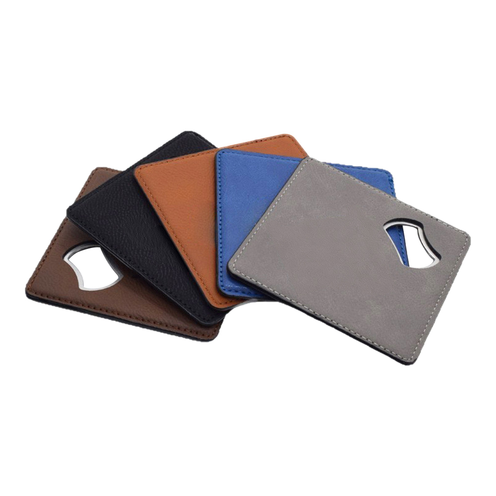 DIY Custom Metal Laser Engraving Bottle Opener with Leather - Double-Sided Printable Beer Opener for Home Bar Party Supplies