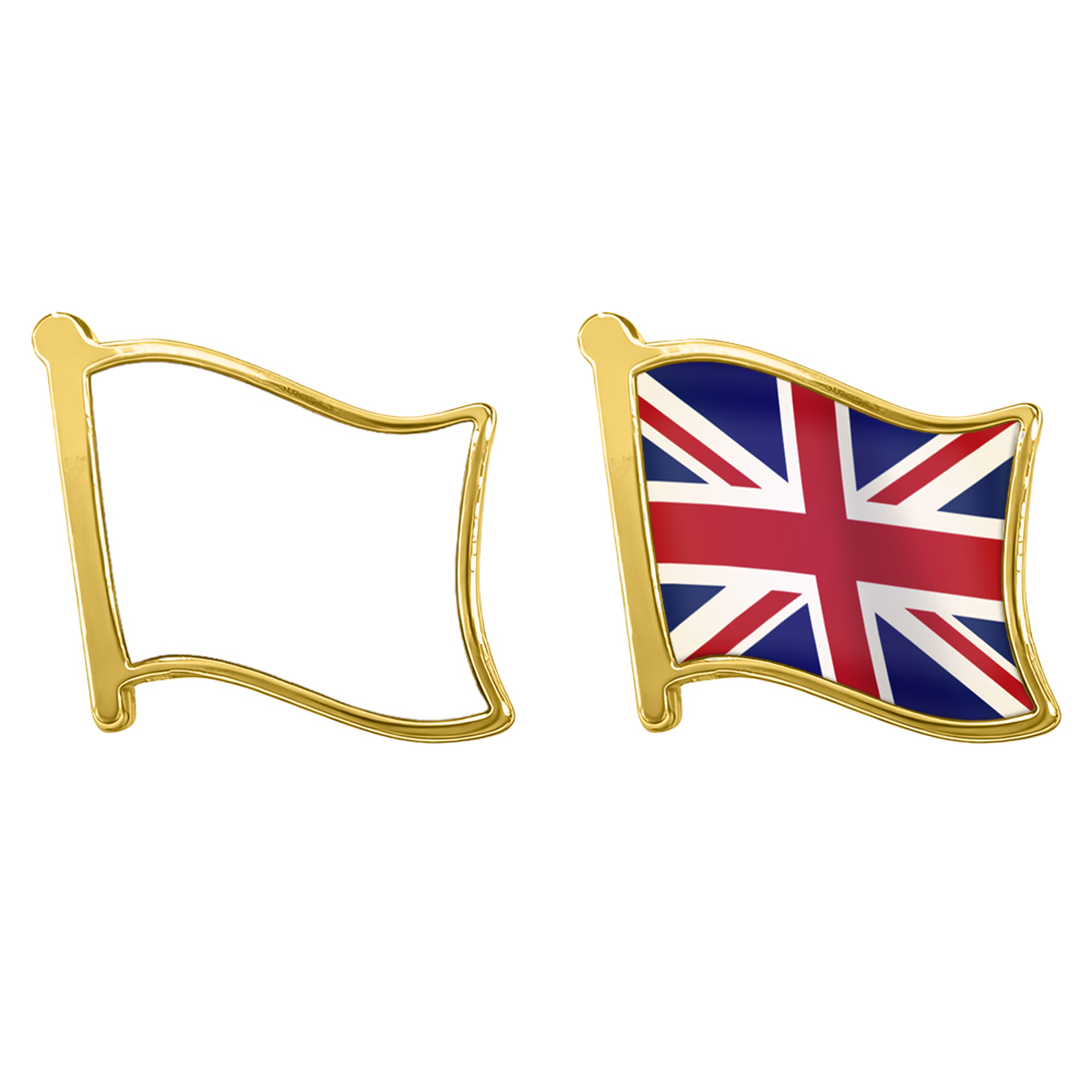 Wholesale Custom Flag Shape Sublimation Blank Metal Pin Heat Transfer Badge with Butterfly Clutch for DIY Crafts and Accessories
