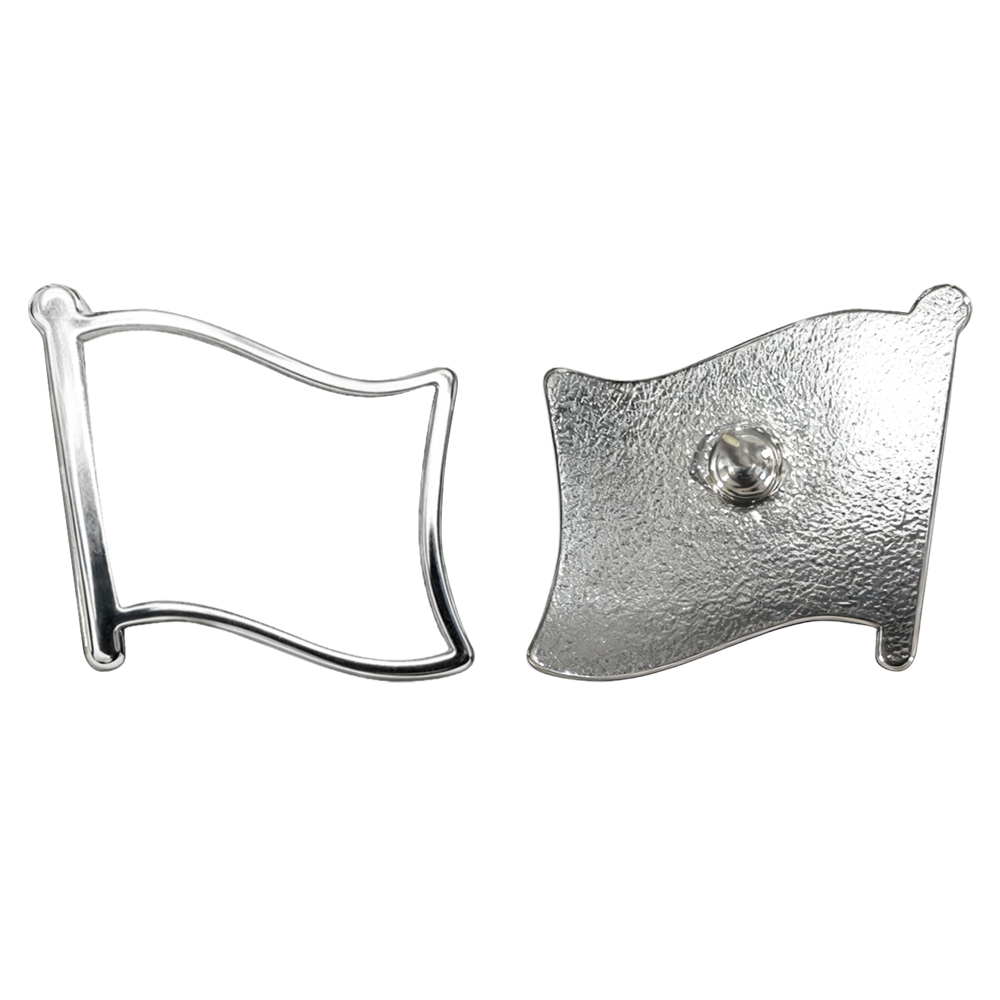 Wholesale Custom Flag Shape Sublimation Blank Metal Pin Heat Transfer Badge with Butterfly Clutch for DIY Crafts and Accessories