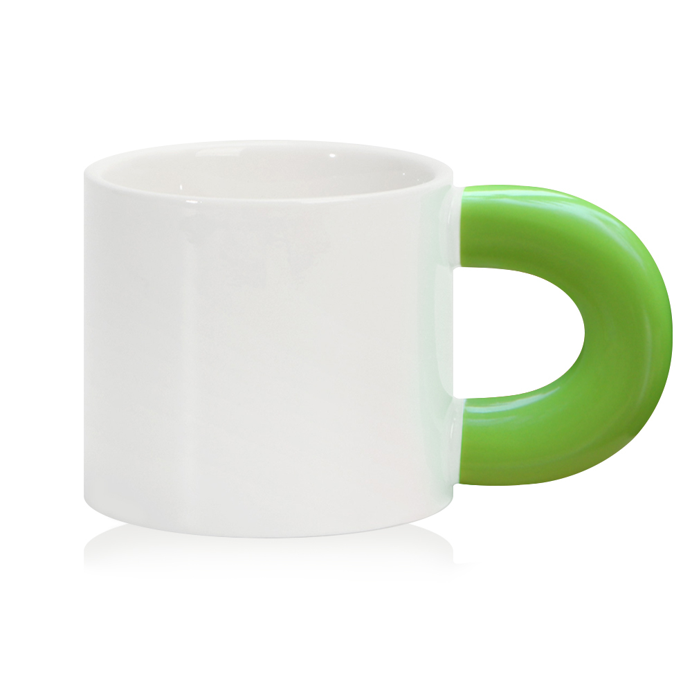 Wholesale 400ML Personalized Sublimation Blank Ceramic Mug Thick-Handle Custom Coffee Cup with 7 Color Options for Home Office