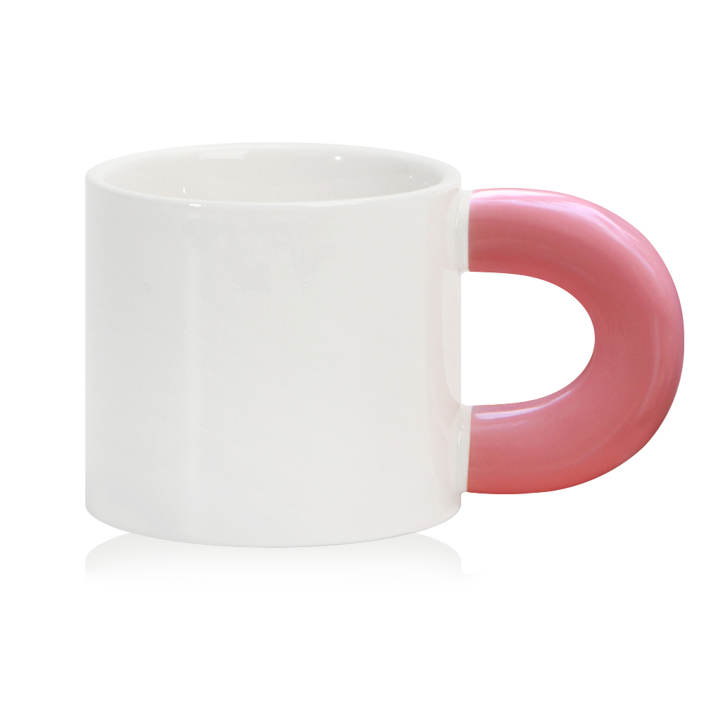 Wholesale 400ML Personalized Sublimation Blank Ceramic Mug Thick-Handle Custom Coffee Cup with 7 Color Options for Home Office