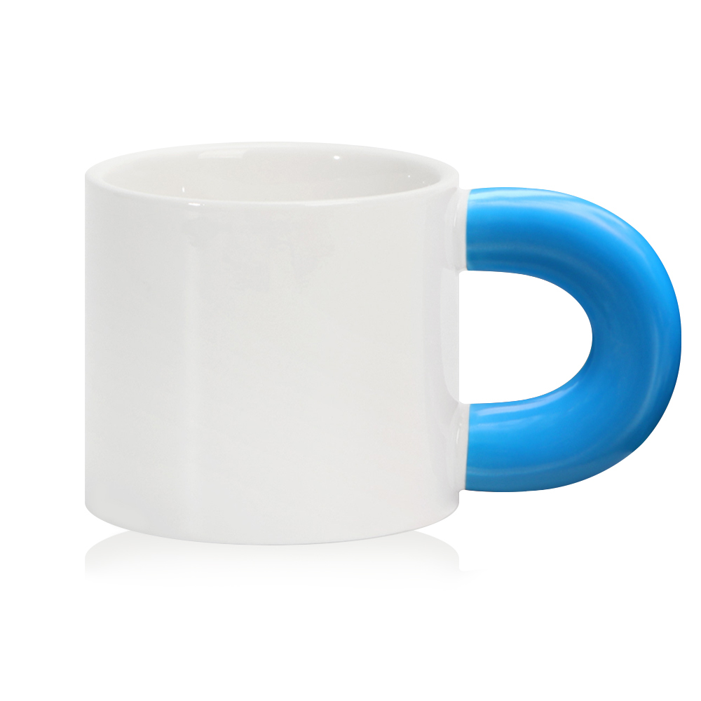 Wholesale 400ML Personalized Sublimation Blank Ceramic Mug Thick-Handle Custom Coffee Cup with 7 Color Options for Home Office