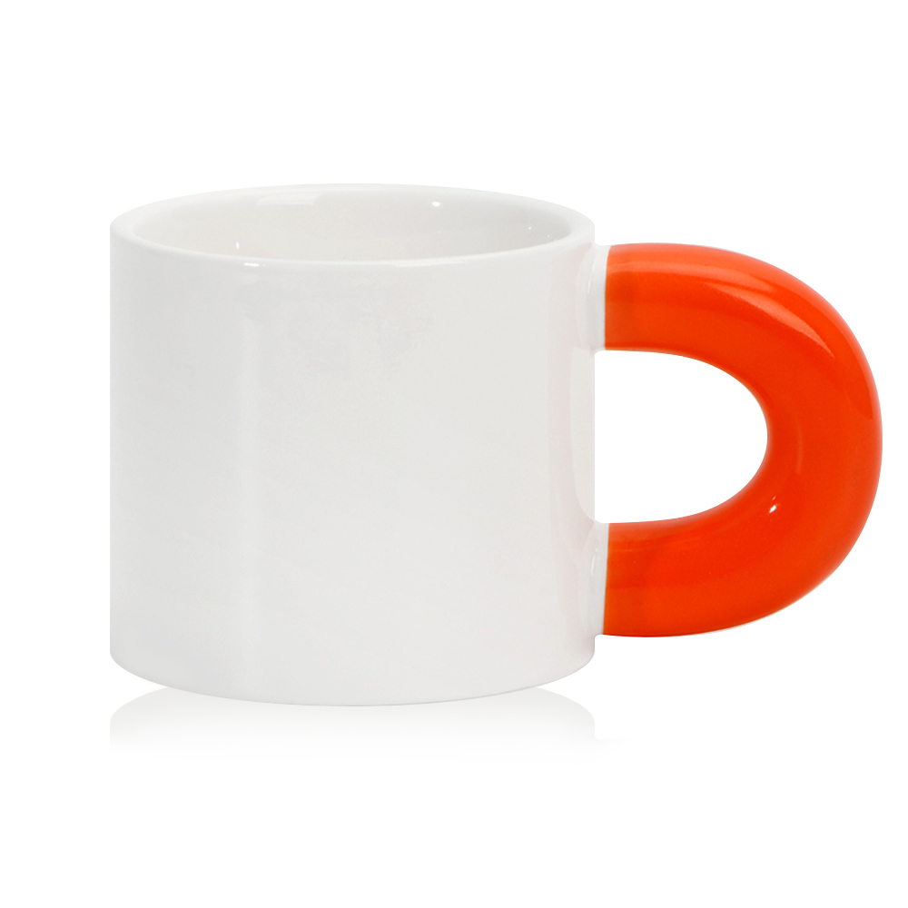 Wholesale 400ML Personalized Sublimation Blank Ceramic Mug Thick-Handle Custom Coffee Cup with 7 Color Options for Home Office