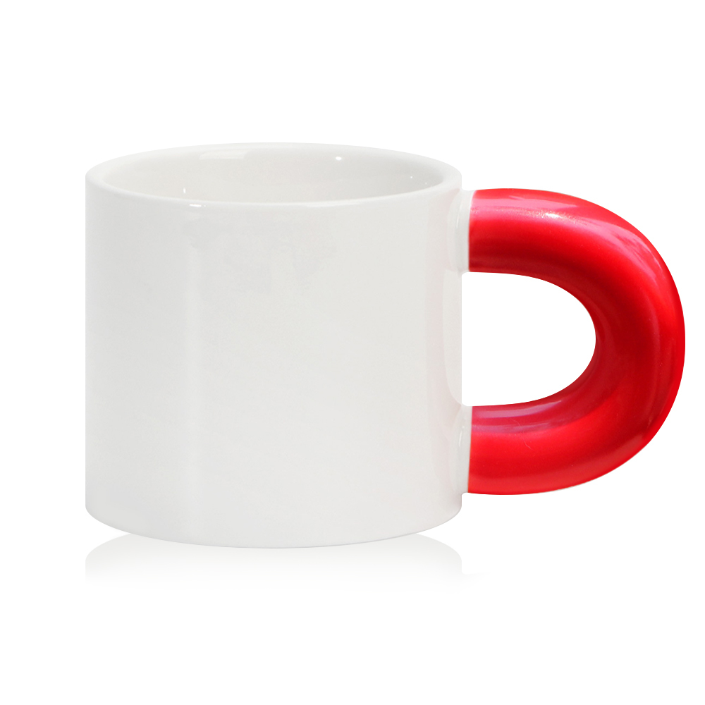 Wholesale 400ML Personalized Sublimation Blank Ceramic Mug Thick-Handle Custom Coffee Cup with 7 Color Options for Home Office