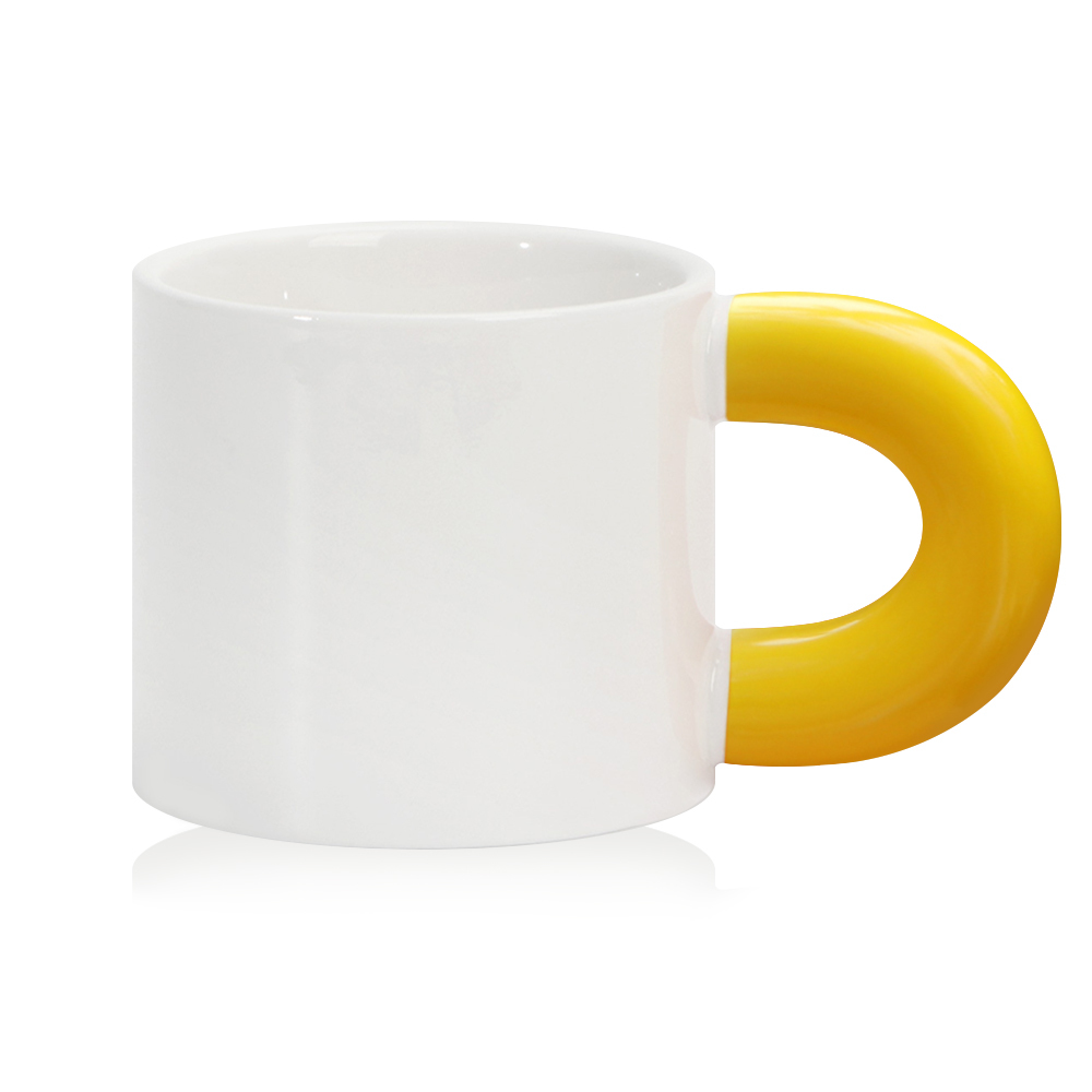 Wholesale 400ML Personalized Sublimation Blank Ceramic Mug Thick-Handle Custom Coffee Cup with 7 Color Options for Home Office