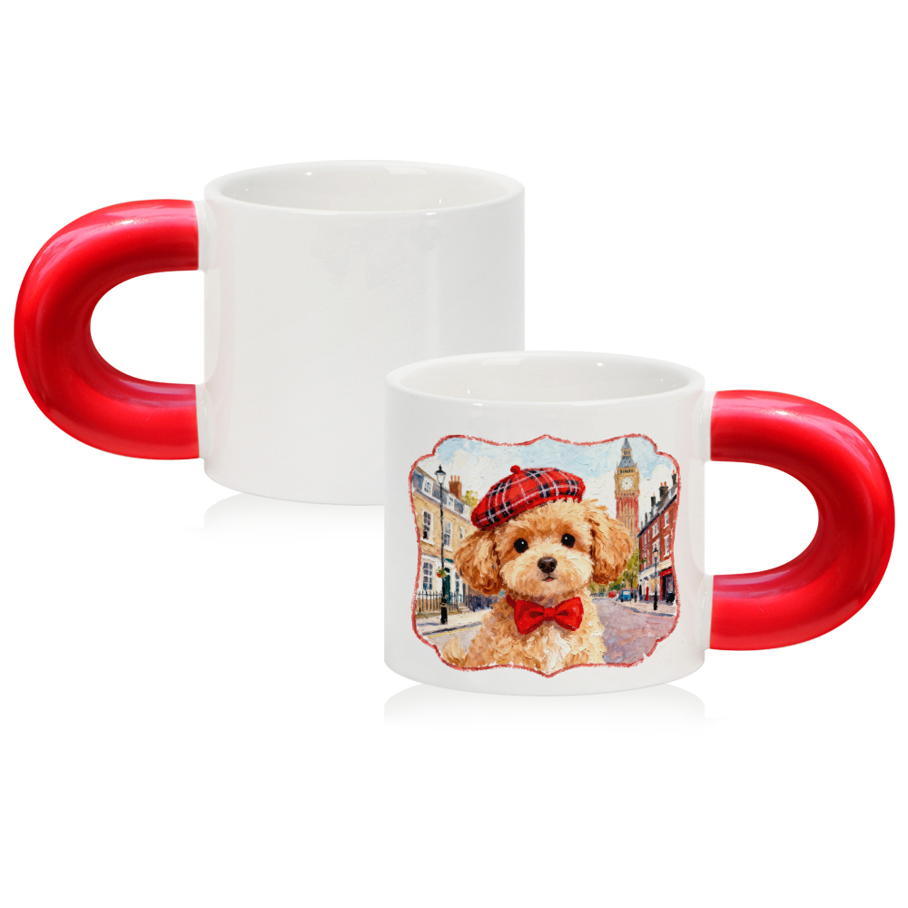 Wholesale 400ML Personalized Sublimation Blank Ceramic Mug Thick-Handle Custom Coffee Cup with 7 Color Options for Home Office