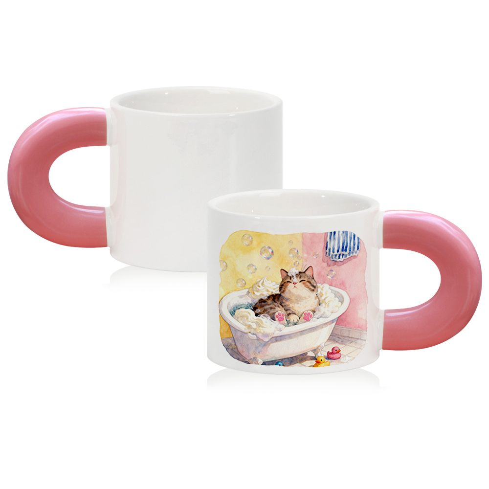 Wholesale 400ML Personalized Sublimation Blank Ceramic Mug Thick-Handle Custom Coffee Cup with 7 Color Options for Home Office
