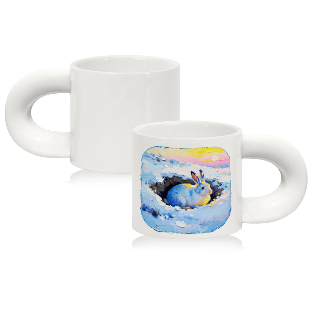 Wholesale 400ML Personalized Sublimation Blank Ceramic Mug Thick-Handle Custom Coffee Cup with 7 Color Options for Home Office