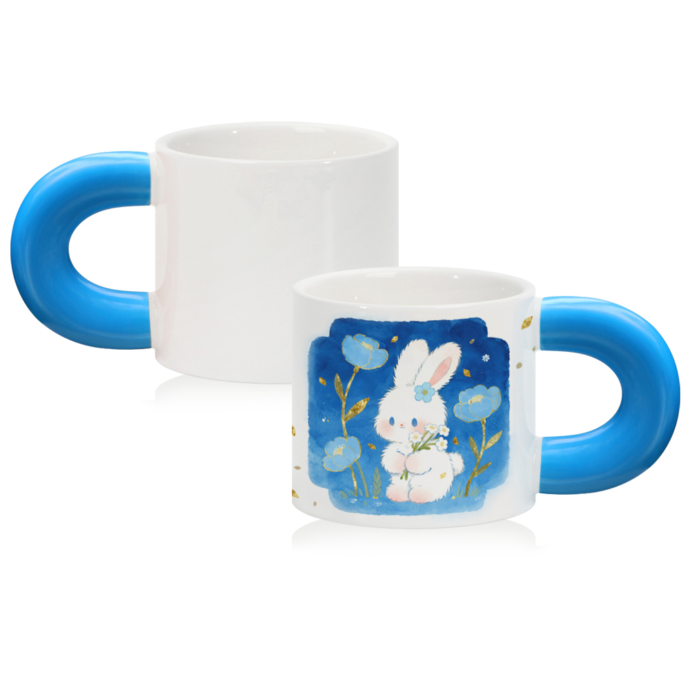 Wholesale 400ML Personalized Sublimation Blank Ceramic Mug Thick-Handle Custom Coffee Cup with 7 Color Options for Home Office